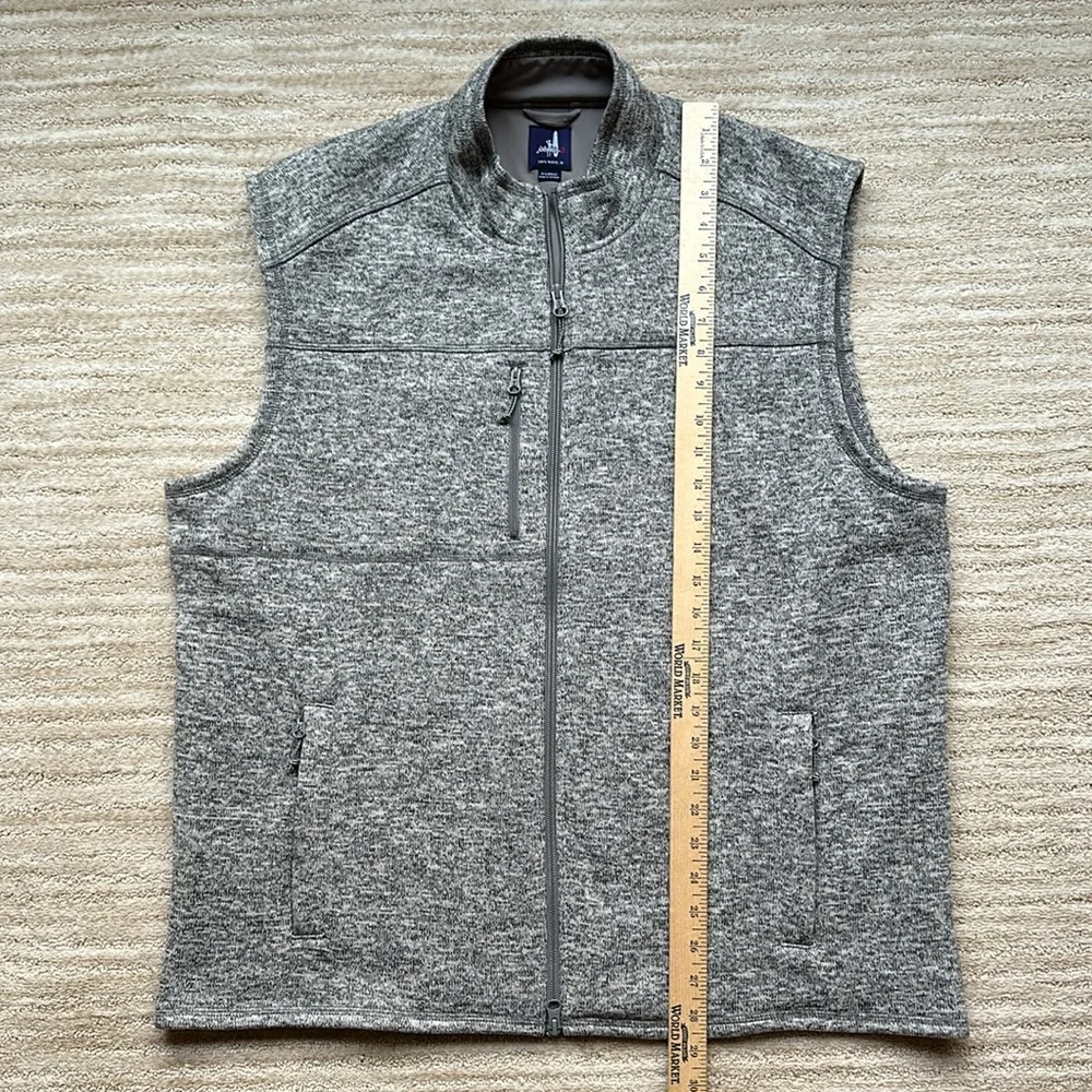EUC Johnnie-O Wes Full Zip Fleece Vest Light Gray Size XL
